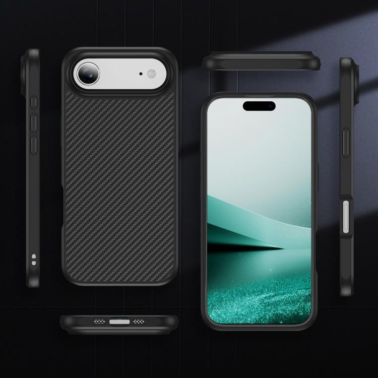 For iPhone Air Carbon Fiber Texture Skin-feel MagSafe Phone Case(Black) - iPhone Air Cases by buy2fix | Online Shopping UK | buy2fix