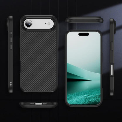 For iPhone Air Carbon Fiber Texture Skin-feel MagSafe Phone Case(Black) - iPhone Air Cases by buy2fix | Online Shopping UK | buy2fix