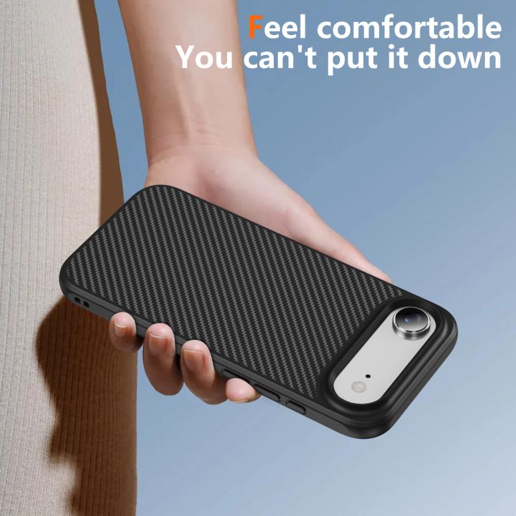 For iPhone Air Carbon Fiber Texture Skin-feel MagSafe Phone Case(Black) - iPhone Air Cases by buy2fix | Online Shopping UK | buy2fix
