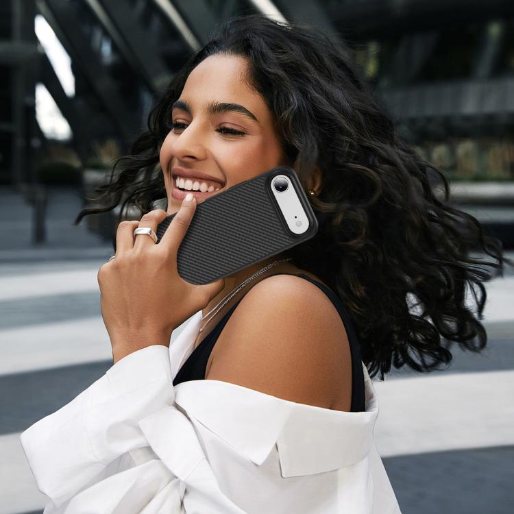 For iPhone Air Carbon Fiber Texture Skin-feel MagSafe Phone Case(Black) - iPhone Air Cases by buy2fix | Online Shopping UK | buy2fix