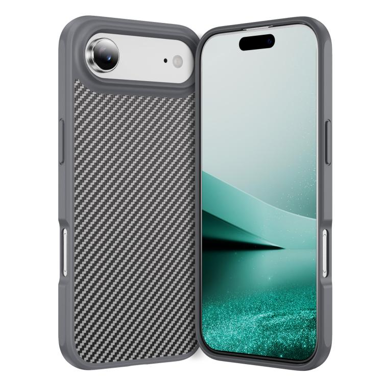 For iPhone Air Carbon Fiber Texture Skin-feel MagSafe Phone Case(Grey) - iPhone Air Cases by buy2fix | Online Shopping UK | buy2fix