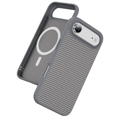For iPhone Air Carbon Fiber Texture Skin-feel MagSafe Phone Case(Grey) - iPhone Air Cases by buy2fix | Online Shopping UK | buy2fix