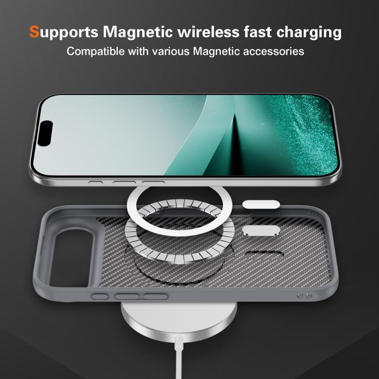 For iPhone Air Carbon Fiber Texture Skin-feel MagSafe Phone Case(Grey) - iPhone Air Cases by buy2fix | Online Shopping UK | buy2fix