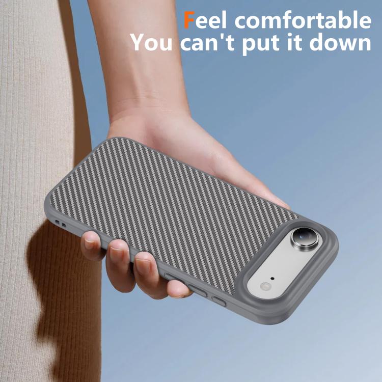 For iPhone Air Carbon Fiber Texture Skin-feel MagSafe Phone Case(Grey) - iPhone Air Cases by buy2fix | Online Shopping UK | buy2fix