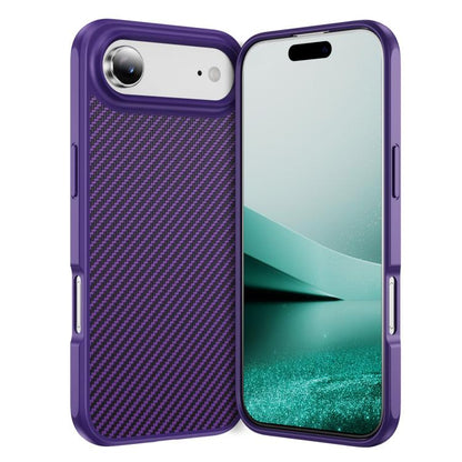 For iPhone Air Carbon Fiber Texture Skin-feel MagSafe Phone Case(Purple) - iPhone Air Cases by buy2fix | Online Shopping UK | buy2fix