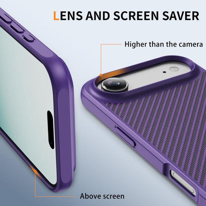 For iPhone Air Carbon Fiber Texture Skin-feel MagSafe Phone Case(Purple) - iPhone Air Cases by buy2fix | Online Shopping UK | buy2fix