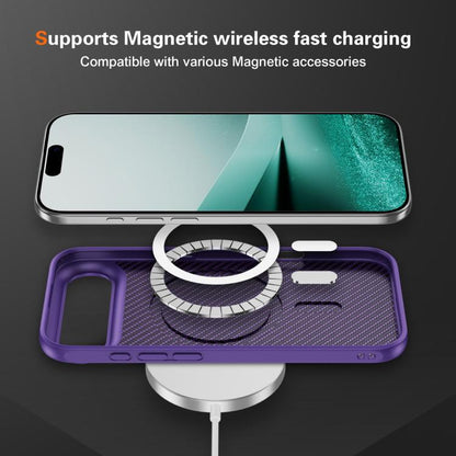 For iPhone Air Carbon Fiber Texture Skin-feel MagSafe Phone Case(Purple) - iPhone Air Cases by buy2fix | Online Shopping UK | buy2fix