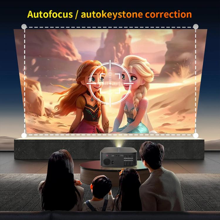 Cheerlux E2C Same Screen Version 1920x1080P 300ANSI Smart Projector, EU Plug(Black) - Mini Projector by Cheerlux | Online Shopping UK | buy2fix