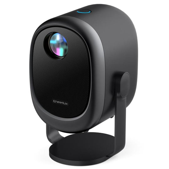 Cheerlux H1 Same Screen Version 1280x720P 180ANSI Smart Projector, UK Plug, with Gimbal(Dark Grey)