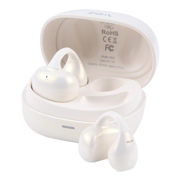 ZGA GS21 Ear Clip Wireless Bluetooth Earphones(Beige) - Bluetooth Earphone by ZGA | Online Shopping UK | buy2fix