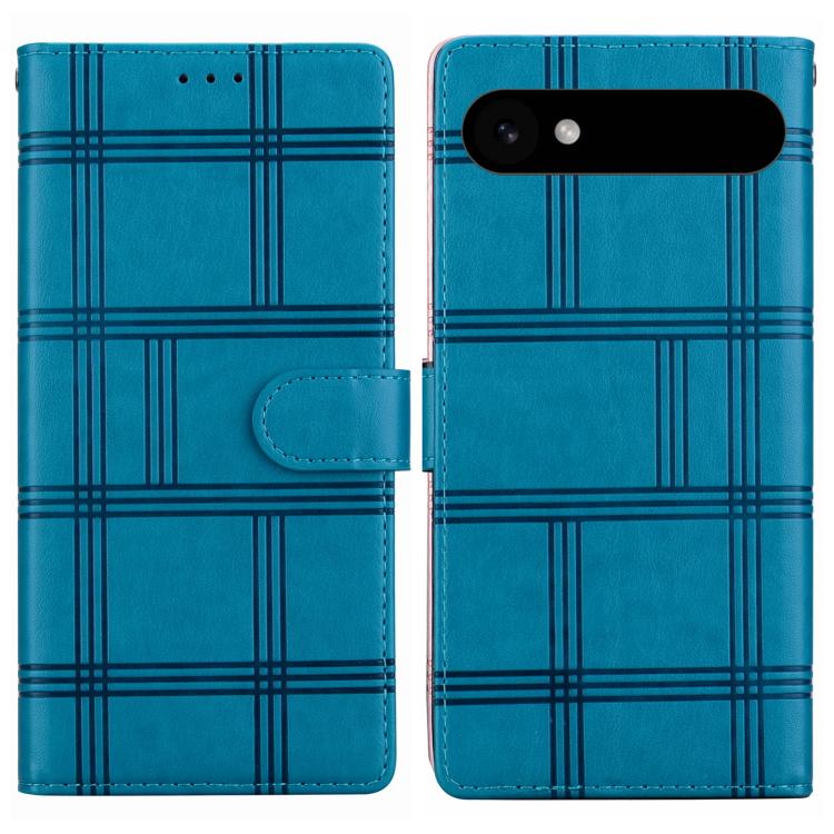 For iPhone Air Embossed Checkered Leather Phone Case(Blue) - iPhone Air Cases by buy2fix | Online Shopping UK | buy2fix
