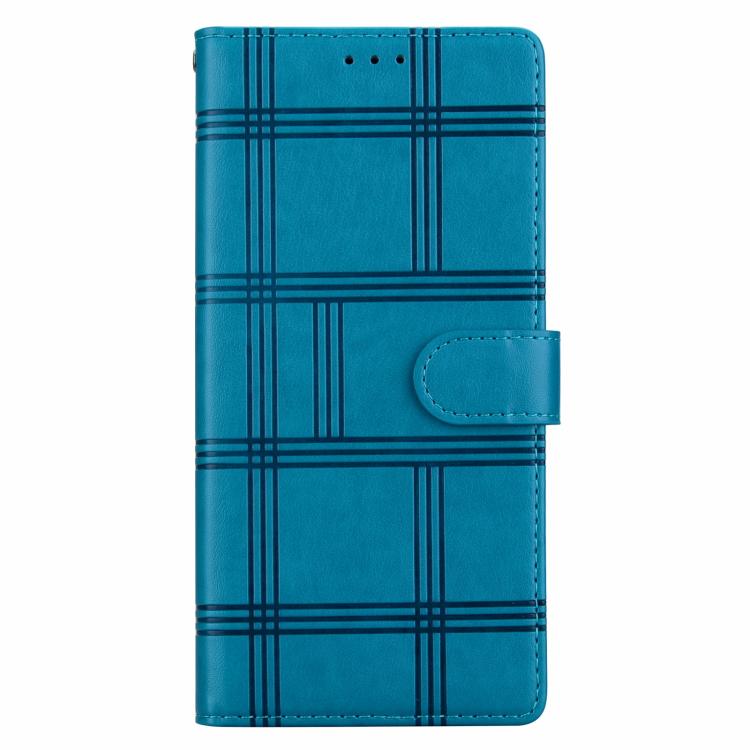 For iPhone Air Embossed Checkered Leather Phone Case(Blue) - iPhone Air Cases by buy2fix | Online Shopping UK | buy2fix