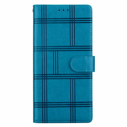 For iPhone Air Embossed Checkered Leather Phone Case(Blue) - iPhone Air Cases by buy2fix | Online Shopping UK | buy2fix