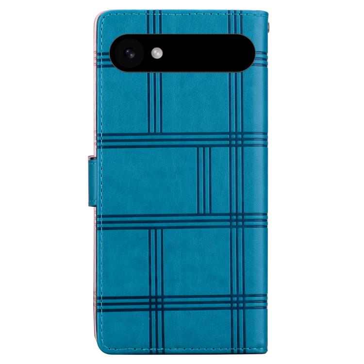 For iPhone Air Embossed Checkered Leather Phone Case(Blue) - iPhone Air Cases by buy2fix | Online Shopping UK | buy2fix