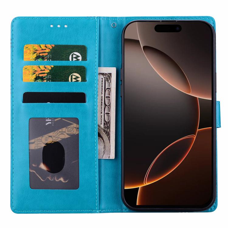 For iPhone Air Embossed Checkered Leather Phone Case(Blue) - iPhone Air Cases by buy2fix | Online Shopping UK | buy2fix