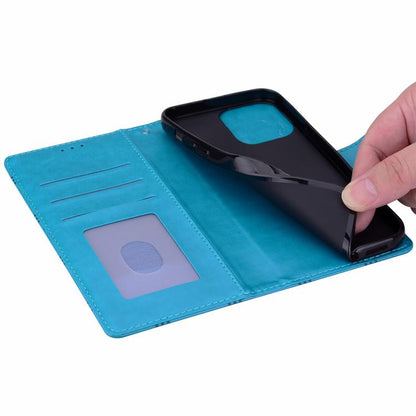 For iPhone Air Embossed Checkered Leather Phone Case(Blue) - iPhone Air Cases by buy2fix | Online Shopping UK | buy2fix