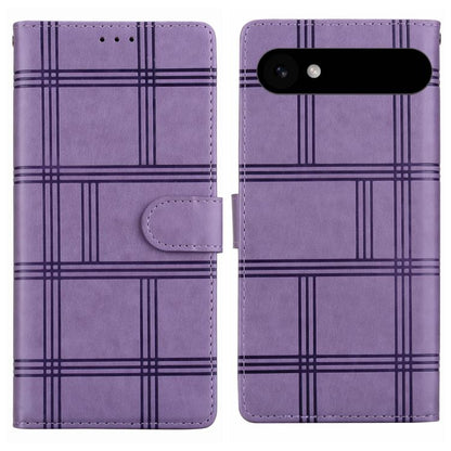 For iPhone Air Embossed Checkered Leather Phone Case(Purple) - iPhone Air Cases by buy2fix | Online Shopping UK | buy2fix