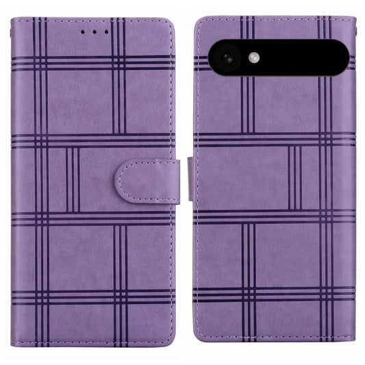For iPhone Air Embossed Checkered Leather Phone Case(Purple) - iPhone Air Cases by buy2fix | Online Shopping UK | buy2fix