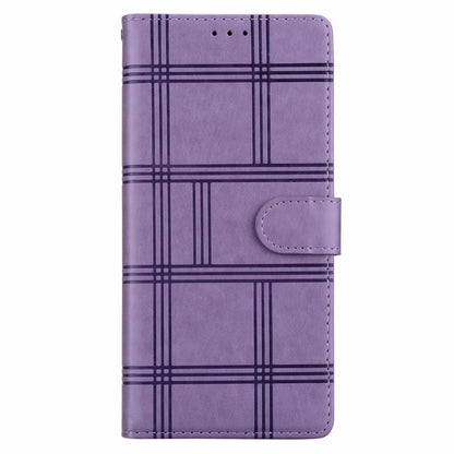 For iPhone Air Embossed Checkered Leather Phone Case(Purple) - iPhone Air Cases by buy2fix | Online Shopping UK | buy2fix