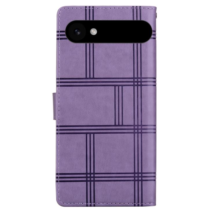 For iPhone Air Embossed Checkered Leather Phone Case(Purple) - iPhone Air Cases by buy2fix | Online Shopping UK | buy2fix