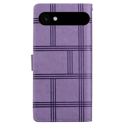For iPhone Air Embossed Checkered Leather Phone Case(Purple) - iPhone Air Cases by buy2fix | Online Shopping UK | buy2fix