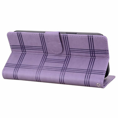 For iPhone Air Embossed Checkered Leather Phone Case(Purple) - iPhone Air Cases by buy2fix | Online Shopping UK | buy2fix
