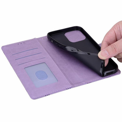 For iPhone Air Embossed Checkered Leather Phone Case(Purple) - iPhone Air Cases by buy2fix | Online Shopping UK | buy2fix