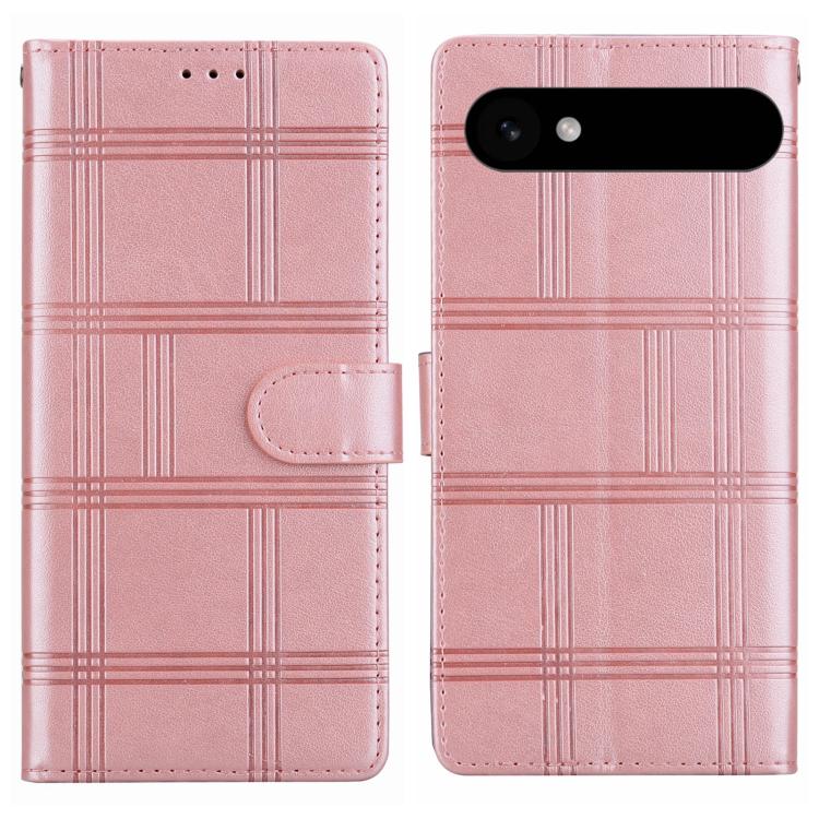For iPhone Air Embossed Checkered Leather Phone Case(Pink) - iPhone Air Cases by buy2fix | Online Shopping UK | buy2fix