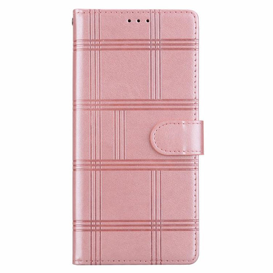 For iPhone Air Embossed Checkered Leather Phone Case(Pink) - iPhone Air Cases by buy2fix | Online Shopping UK | buy2fix