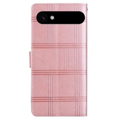 For iPhone Air Embossed Checkered Leather Phone Case(Pink) - iPhone Air Cases by buy2fix | Online Shopping UK | buy2fix