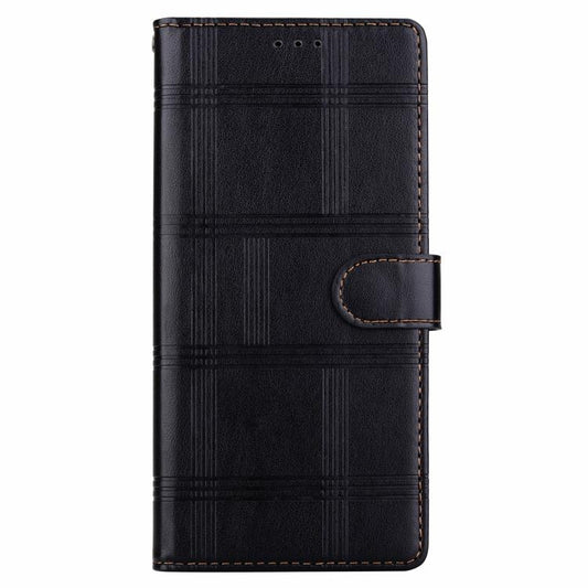 For iPhone Air Embossed Checkered Leather Phone Case(Black) - iPhone Air Cases by buy2fix | Online Shopping UK | buy2fix