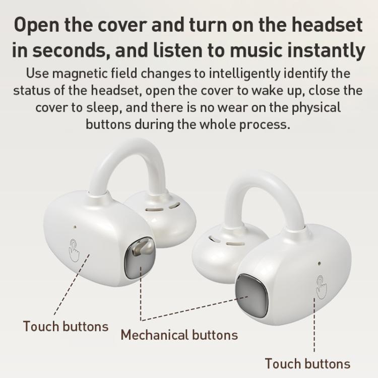 ZGA GS24 Ear Clip Wireless Bluetooth Earphones(White) - Bluetooth Earphone by ZGA | Online Shopping UK | buy2fix