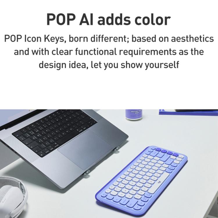 Logitech POP ICON COMBO Wireless Bluetooth Keyboard and Mouse Set(Purple) - Wireless Keyboard by Logitech | Online Shopping UK | buy2fix