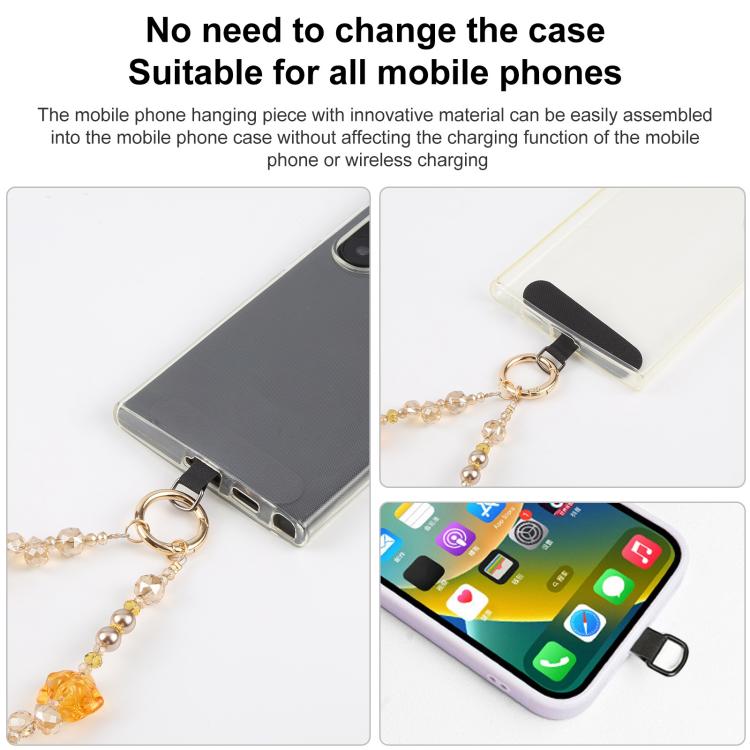 Flower Ice Bead Chain Phone Anti-lost Short Lanyard(Purple) - Lanyards & Wrist Straps by buy2fix | Online Shopping UK | buy2fix