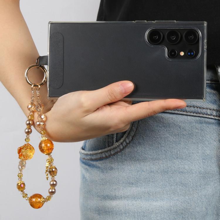 Flower Ice Bead Chain Phone Anti-lost Short Lanyard(Pink) - Lanyards & Wrist Straps by buy2fix | Online Shopping UK | buy2fix