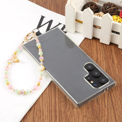 Lotus Bead Chain Phone Anti-lost Short Lanyard(Pink Green) - Lanyards & Wrist Straps by buy2fix | Online Shopping UK | buy2fix