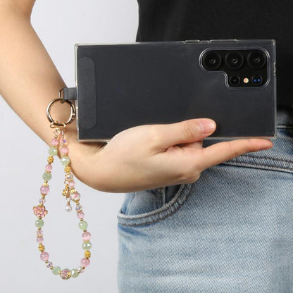 Lotus Bead Chain Phone Anti-lost Short Lanyard(Pink Green) - Lanyards & Wrist Straps by buy2fix | Online Shopping UK | buy2fix