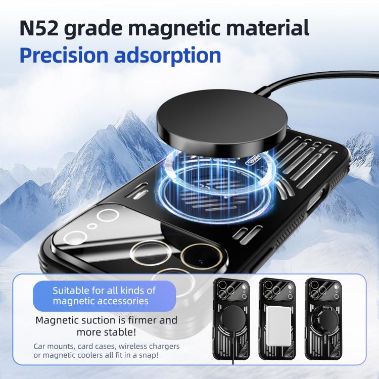 For iPhone 17 ABEEL Ice Fox Series Magsafe Heat Sink Cooling Phone Case(Black) - iPhone 17 Cases by buy2fix | Online Shopping UK | buy2fix