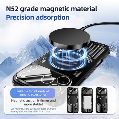 For iPhone 17 ABEEL Ice Fox Series Magsafe Heat Sink Cooling Phone Case(Black) - iPhone 17 Cases by buy2fix | Online Shopping UK | buy2fix