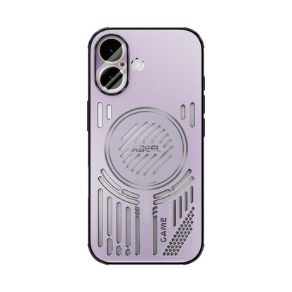 For iPhone 17 ABEEL Ice Fox Series Magsafe Heat Sink Cooling Phone Case(Pink Purple) - iPhone 17 Cases by buy2fix | Online Shopping UK | buy2fix