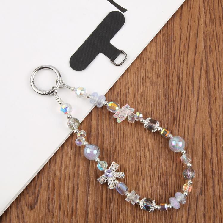 Starry Sky Bead Chain Phone Anti-lost Short Lanyard(White) - Lanyards & Wrist Straps by buy2fix | Online Shopping UK | buy2fix