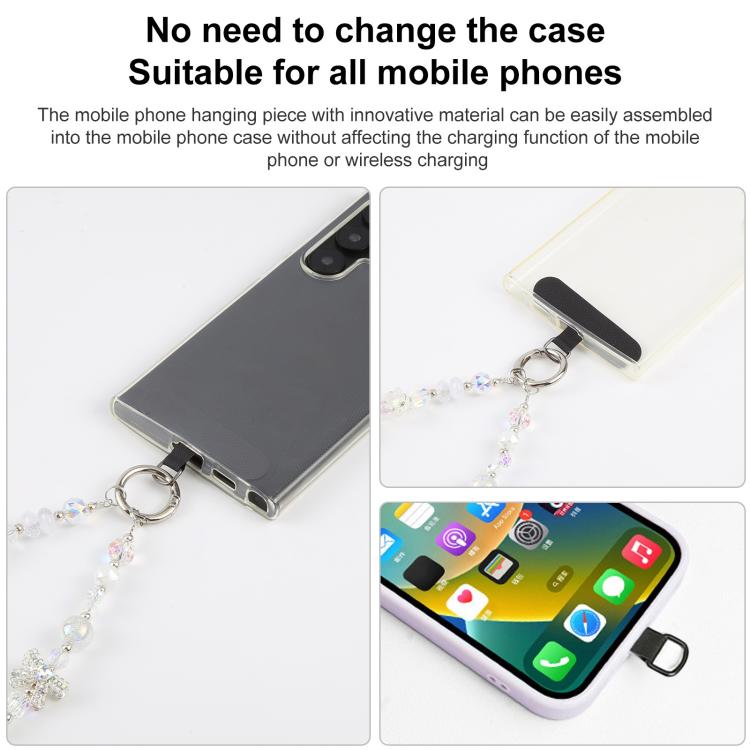 Starry Sky Bead Chain Phone Anti-lost Short Lanyard(White) - Lanyards & Wrist Straps by buy2fix | Online Shopping UK | buy2fix