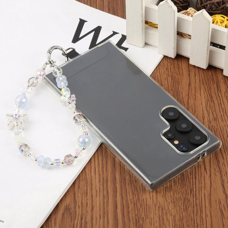 Starry Sky Bead Chain Phone Anti-lost Short Lanyard(White) - Lanyards & Wrist Straps by buy2fix | Online Shopping UK | buy2fix