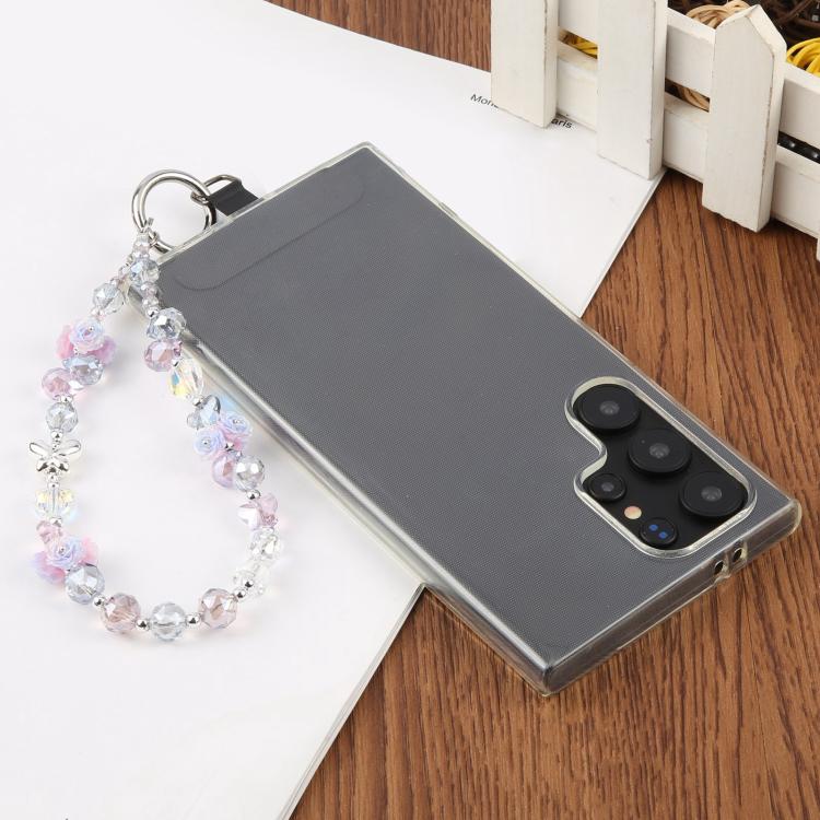 Rose Bead Chain Phone Anti-lost Short Lanyard(Pink) - Lanyards & Wrist Straps by buy2fix | Online Shopping UK | buy2fix