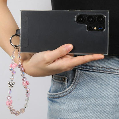 Rose Bead Chain Phone Anti-lost Short Lanyard(Pink) - Lanyards & Wrist Straps by buy2fix | Online Shopping UK | buy2fix