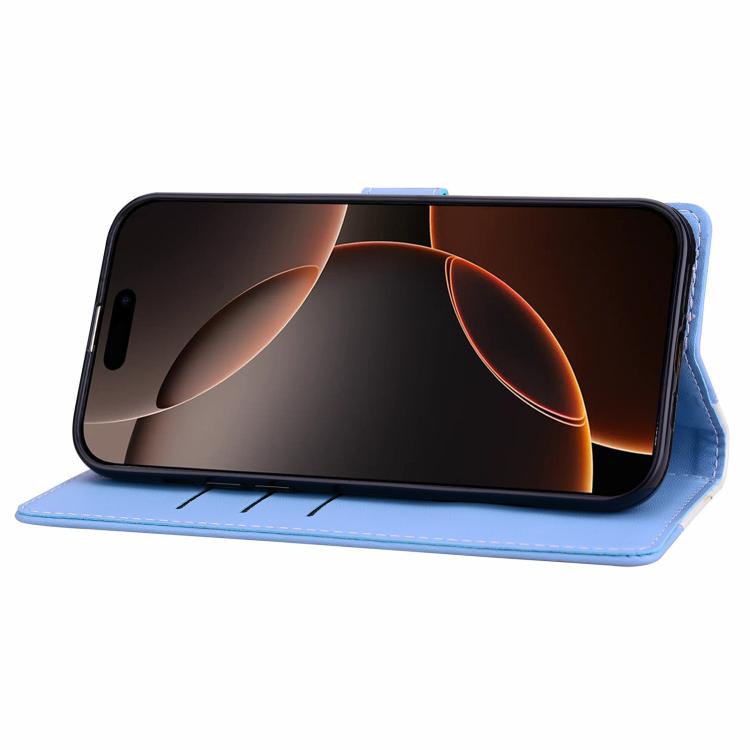 For iPhone Air Embossed Two-Color Leather Phone Case(White Blue) - iPhone Air Cases by buy2fix | Online Shopping UK | buy2fix