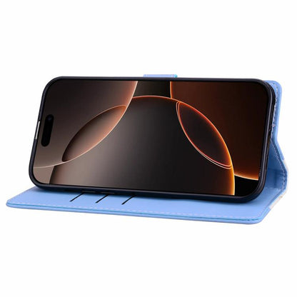 For iPhone Air Embossed Two-Color Leather Phone Case(White Blue) - iPhone Air Cases by buy2fix | Online Shopping UK | buy2fix