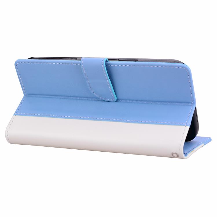 For iPhone Air Embossed Two-Color Leather Phone Case(White Blue) - iPhone Air Cases by buy2fix | Online Shopping UK | buy2fix