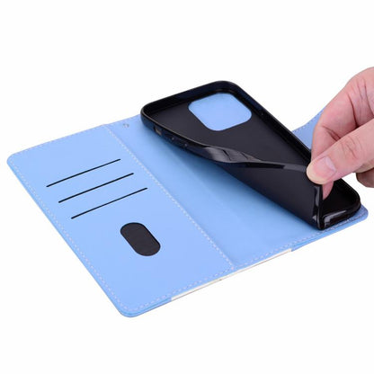 For iPhone Air Embossed Two-Color Leather Phone Case(White Blue) - iPhone Air Cases by buy2fix | Online Shopping UK | buy2fix