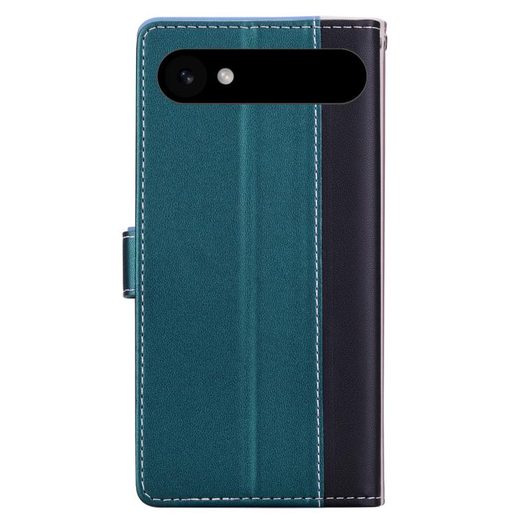For iPhone Air Embossed Two-Color Leather Phone Case(Black Green) - iPhone Air Cases by buy2fix | Online Shopping UK | buy2fix